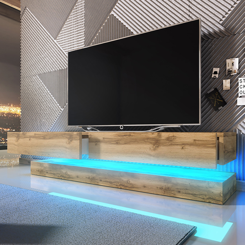 Meuble Tv Meuble De Salon Hylia 140 Cm Chene Wotan Avec