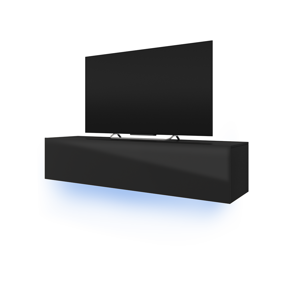 meuble suspendu tv noir