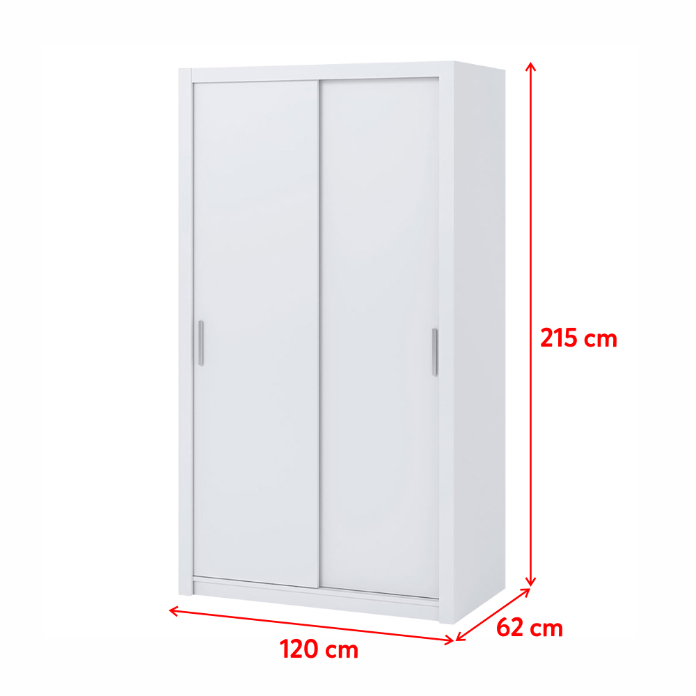 Armoire portes coulissantes RINKER 120 cm blanc Cdiscount Maison