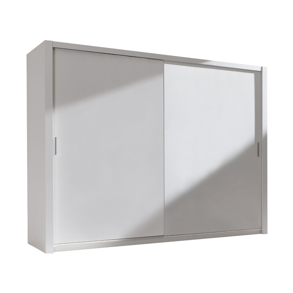 Armoire portes coulissantes ORDU 200 cm blanc Cdiscount Maison