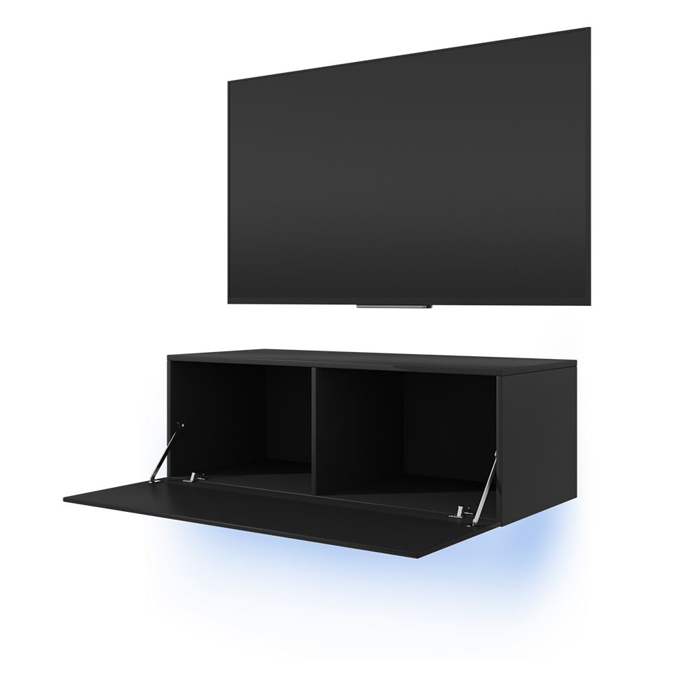 meuble tele noir suspendu