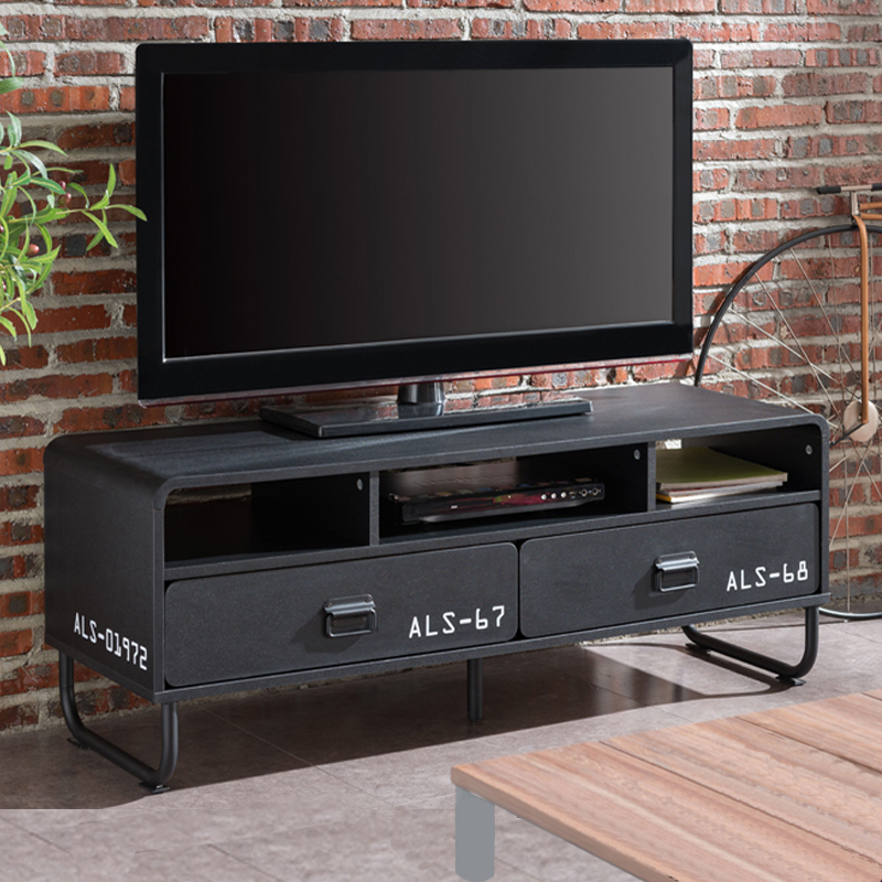 Tv Stand Brock Industrial Style Tv Cabinet Black Tv Unit 120 Cm Ebay