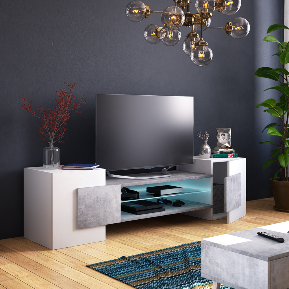 tv lowboard bugar in wei 223 grau holzoptik mit metallgestell tv lowboard bugar in wei 223 grau holzoptik mit metallgestell